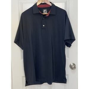 Men's Foot Joy Black Stretch Golf‎ Polo Shirt Size Large